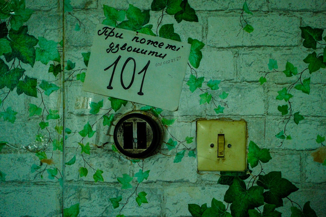 Door with number 101 and a light switch
